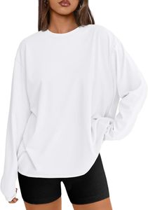 Camiseta de Punto de Manga Larga con Cuello Redondo para Mujer, Corte Regular Informal, Transpirable, Ecológica, de Secado Rápido, 100% Algodón - Product Image 2