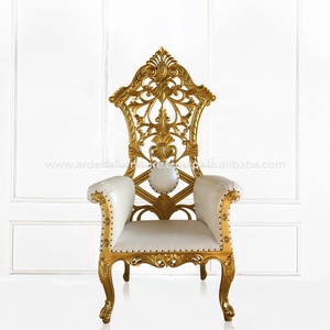 Carved Royal <b>Wooden</b> Throne <b>Chair</b> High Back Tufted Antique French Design for Hotel Events Weddings Indoor Leisure for Apartment - Product Image 2