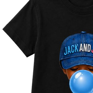 เสื้อยืดแขนสั้นลายกราฟิกสีดำสำหรับเด็กวัยหัดเดิน พร้อมหมวกแก๊ป และเสื้อยืดคอกลมพิมพ์ลายฟองสบู่ สวมใส่สบาย น้ำหนักเบา เหมาะสำหรับทุกวัน แฟชั่นสำหรับเด็กผู้ชาย - Product Image 3