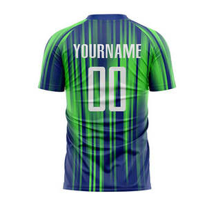 Maillot de football unisexe personnalisé, noir et rouge, avec impression par transfert thermique, col en V, manches courtes, taille élastique, anti-humidité, style néon industriel - Product Image 5