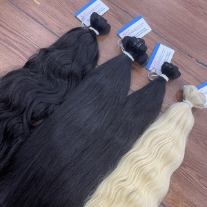 ผมต่อเวียดนามแท้แบบเวฟธรรมชาติ  แบบ Double Drawn  สีบลอนด์เปียโน 613 - Product Image 6
