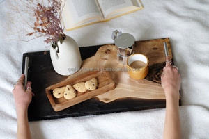 Plateau d'artisanat en résine de bois carré noir avec style religieux pour la décoration de la maison mariage et fête hébergement Offre Spéciale cadeau - Product Image 4