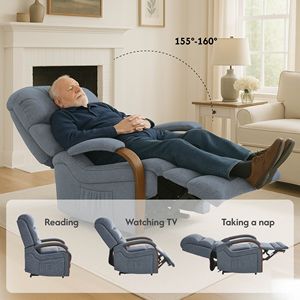 Poltrona Reclinabile Elettrica a Doppio Motore con Funzioni di Massaggio e Riscaldamento, Rivestimento in Velluto Egiziano per Anziani - Product Image 4