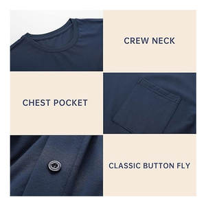 Conjunto de Pijama para Hombre, Ropa de Dormir Ligera, Camiseta de Manga Corta, Suave y Transpirable, con Bolsillos, Cómodo para el Verano - Product Image 4