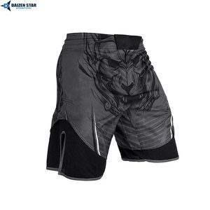 Pantalones Cortos Deportivos Profesionales de Cintura Alta para Entrenamiento de MMA para Hombre - Diseño Vintage, Color Sólido, Tela Satinada Ligera de Secado Rápido - Product Image 2