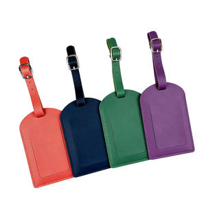 High Quality Genuine Leather Luggage <b>Tags</b> Privacy Shield Travel Bag <b>Tags</b> Customized <b>Suitcase</b> Labels <b>Tags</b> with Wholesale Price - Product Image 5