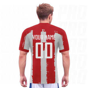 Ensemble de maillots de football personnalisés pour hommes et femmes, rouge et gris, uniforme de football personnalisé avec nom et numéro d'équipe, séchage rapide, entraînement adulte - Product Image 4