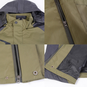 New Custom Printed High-Visibility Reflective Canvas Rain <b>Jacket</b> Company Logo <b>Mandarin</b> <b>Collar</b> Front Zipper Closure Waterproof - Product Image 3