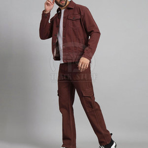 Factory Made New Arrival Long Sleeve Men Jeans Suits Custom Design <b>Cheap</b> Price Wholesale Men Winter Jeans Suits - Product Image 3