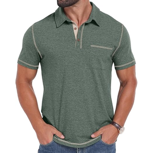 เสื้อโปโลแขนสั้นผู้ชาย – เสื้อยืดคอปกสำหรับเล่นกอล์ฟแบบลำลองสำหรับฤดูร้อนพร้อมดีไซน์กระเป๋าแบบคลาสสิก - Product Image 2