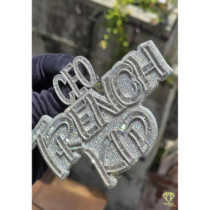"CEO TRENCH KID" Pendant Moissanite Diamond Iced Out Hip Hop Necklace Luxury Bling Chain Jewelry Gift - Product Image 4