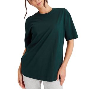 Camisetas de gran tamaño de algodón 100% de la mejor calidad para mujer, venta al por mayor de hombros caídos, logotipo liso personalizado de talla grande, proveedor BD - Product Image 2
