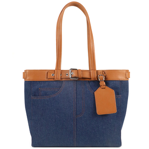 Bolso de Hombro de Mezclilla Portátil Personalizado OEM para Mujer, Diseño de Cuero PU con un Pequeño Adorno de Cuero - Product Image 2