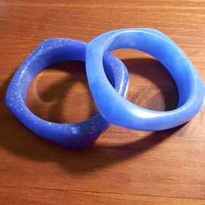 กำไลข้อมือเรซิ่นสีน้ำเงินทรงกลมสไตล์อิสลาม ชุดเครื่องประดับของขวัญสำหรับทุกเพศ - Product Image 4