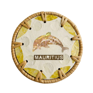 Posavasos Vibrante Multicolor con Borde de Ratán, Estilo Bohemio, Resistente al Calor, Alfombrilla para Bebidas con Mosaico Colorido - Product Image 2