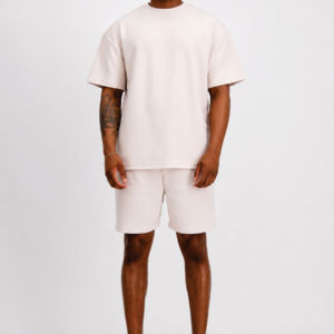 Mens Oversized T Shirt Shorts <b>Set</b> Casual Summer Two Piece Outfit Custom OEM ODM Breathable 100% Cotton Streetwear Premium - Product Image 1