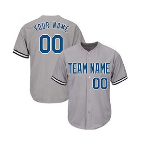 Maillot de baseball personnalisé pour hommes adultes, col en V, séchage rapide, respirant, couleur unie, imprimé, uniforme d'équipe personnalisé - Product Image 1