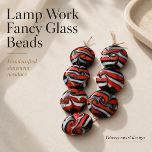 Premium Handmade Lampwork Fancy Glass <b>Beads</b> <b>Bracelet</b> 25mm Disc Design for Jewelry Making Fashion Accessories and Elegant Gift - Product Image 3