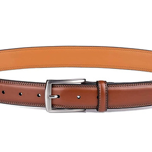 Ceinture légère en cuir de vachette avec logo personnalisé, boucle en acier, réglable, haute résistance, écologique, pour homme, OEM - Product Image 2
