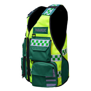 Gilet tactique de sécurité haute visibilité personnalisé avec poche zippée, couleur jaune-vert paramédical, vêtements de travail réfléchissants - Product Image 2