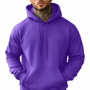 Vente en gros de sweats à capuche pour hommes de qualité supérieure, en molleton épais 480-500 GSM, brossé, 65% coton, 35% polyester, doublé, taille surdimensionnée - Product Image 1