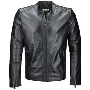OEM Custom-Color Design Winter Motorbike Stylish Eco-Friendly Waterproof Cow Skin <b>Leather</b> Jacket Men Slim Streetwear Front Logo - Product Image 1