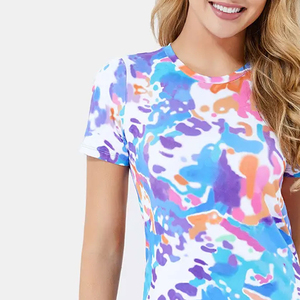 Wholesale Custom 100% Polyester <b>Canvas</b> T-Shirt for Women High Quality Sublimation <b>Print</b> Casual OEM Logo Breathable Anti-Pilling - Product Image 5