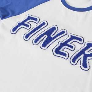 Camiseta Zeta Phi Beta de Manga Raglán Azul y Blanca con Bordado de Letras Griegas en Chenilla para Mujer, Corte Elegante - Product Image 5