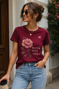 เอ็กซ์ สปอร์ต ซิตี้เสื้อยืดคอกลมสีทึบสำหรับผู้หญิง แขนสั้น ทรงปกติ เสื้อยืดกราฟิกระบายอากาศได้ดี มีหลายสีให้เลือก - Product Image 4