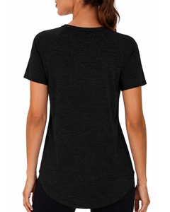 Camiseta Deportiva Negra Personalizada para Mujer, de Secado Rápido, Transpirable, Ligera, para Gimnasio, Running, Entrenamiento, Ropa Deportiva Activa - Product Image 2