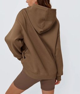 Sweat-shirts à capuche amples pour femmes, personnalisables en gros, les plus vendus, couleur unie, coton et polyester, décontractés, grandes tailles - Product Image 3