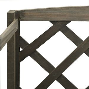 Supporto per Piante Medio Rettangolare in Legno di Abete con Finitura Grigia Solida, Prodotto per Set da Giardino - Product Image 5