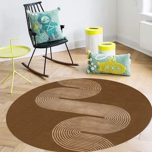 Conception ronde professionnelle de tapis tufté à la main pour le salon de la salle à manger et fabriqué à partir de pure laine - Product Image 1