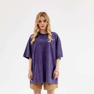 เสื้อยืดโอเวอร์ไซส์ขนาดใหญ่พิเศษ |   เสื้อยืดยูนิเซ็กซ์ผ้าฝ้ายแท้ 100% ล้างด้วยกรด |   เสื้อผ้าสตรีทแวร์วินเทจแบบเรียบง่าย - Product Image 2