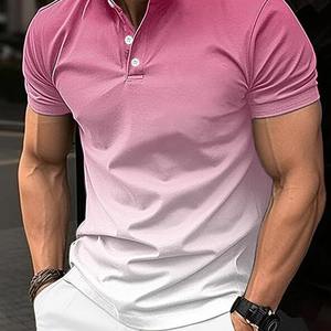 T-shirts décontractés pour hommes en jersey Spandex-Polyester à séchage rapide, imprimés, vente en gros, mode estivale - Product Image 3