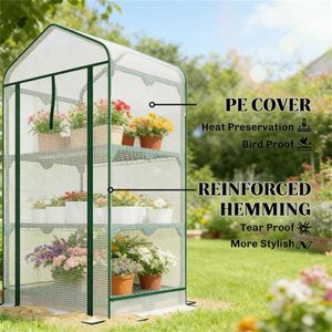 Mini serre blanche pour plantes, support pour jardin, pour la culture de légumes et de fleurs - Product Image 3
