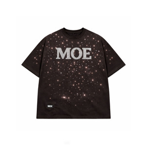 <b>Men's</b> shirts Rhinestone Logo T-shirt Black Diamonds <b>Studs</b> Oversized Cotton Tee Crystal Bling Hip Hop Streetwear Luxury Top 280Gm - Product Image 4