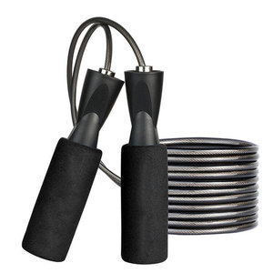 Cordes à sauter personnalisées pour le fitness avec poignées en mousse plastique, cordes à sauter en PVC en vente en ligne - Product Image 1