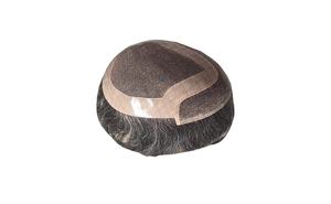 Peluca de Cabello Humano con Encaje Frontal Mono, Cabello Chino Virgen Remy, Parches de Cabello, Liso Kinky, Ondulado de Agua, Ondulado Profundo 1b+gris - Product Image 4