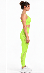 Ensemble de yoga pour femmes : Soutien-gorge de sport à bretelles et leggings taille haute, deux pièces sans couture, extensible dans les quatre sens, pour fitness, entraînement, gym, Pilates, yoga - Product Image 5