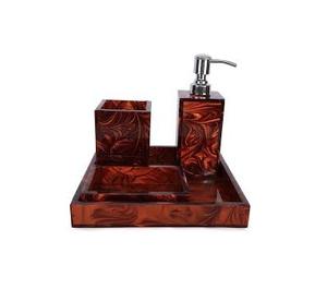 Juego de Accesorios de Baño de Resina de Lujo Moderno, 4 Piezas, Personalizable, Juego de Regalo, Portacepillos de Dientes, Vaso para Cepillos de Dientes, Dispensador de Jabón - Product Image 1