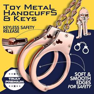 Esposas de Juguete de Metal Color Oro Rosa con Doble Bloqueo de Seguridad y Llaves, Esposas de Acero Resistentes para Disfraces y Accesorios de Cosplay - Product Image 3