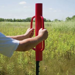 Modern Heavy Duty Steel Fence <b>Post</b> <b>Driver</b> Manual <b>Post</b> Pounder with Dual Handles for Farm Garden Ground Installation - Product Image 3