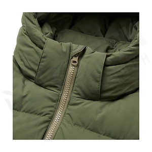 Hooded Quilted Waterproof <b>Bubble</b> Jacket Black Full Sleeve Winter Windproof Cotton Shell Knitted Fabric Polyester Filling Stand - Product Image 4