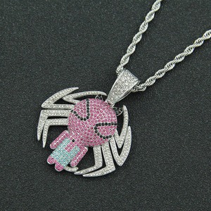 Collier pendentif araignée entièrement sertie de diamants, style Hip Hop, chaîne longue tendance pour sweats à capuche - Product Image 6