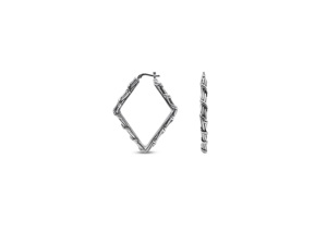 Pendientes de Aro con Diamantes en Forma de Rejilla - Product Image 1