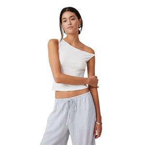 New Drop Shoulder Crop Design Regular Fit Summer Wear Custom Plain Fashion Breathable Design <b>Sleeveless</b> Women's Tank <b>Tops</b> - Product Image 5