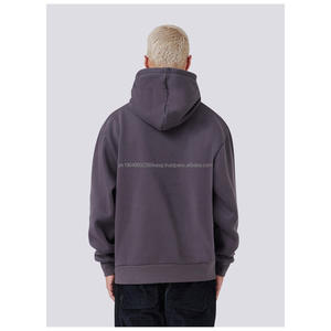 Nouveaux sweats à capuche tendance surdimensionnés 100% coton doux à séchage rapide pour hommes avec broderie de logo personnalisée et impression numérique - Product Image 2