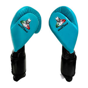 Gants de boxe professionnels Cleto Reyes Pitbull en cuir turquoise avec fermeture auto-agrippante - Product Image 3