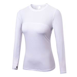Camiseta Deportiva de Manga Larga para Mujer, Cuello Redondo, Color Negro Sólido, Ajuste Delgado, Tejido Deportivo de Secado Rápido, para Todas las Temporadas, para Gimnasio - Product Image 4